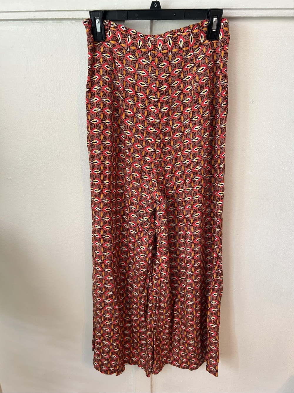 Label Ritukumar Multicolor Geometric Wide-Leg Pant Palazzos Red & Yellow Pattern - Picture 4 of 7